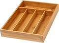 YBM Home Bamboo Cutlery Tray Flatware Silverware Drawer Organizer with 5 Compartments, 338