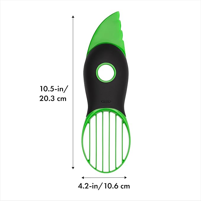 OXO Good Grips Stainless Steel Pineapple Corer & Slicer + OXO Good Grips 3-in-1 Avocado Slicer - Green