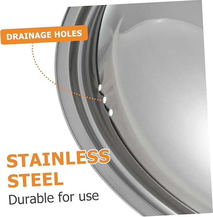 Ciieeo 14 Inch Stainless Steel Cooking Pot Lid Multifunction Anti-Scald Thickened Cover with Knob for Frying Pan Wok and Hot Pot Kitchen Tool