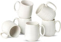 Coffee Mugs, 15 Ounce Coffee Cups Set of 6, Ceramic Tea Cups for Latte Milk Cappuccino Cocoa Mocha, Creamy White Mugs with Handle for Mom and Dad as Gifts, Dishwasher & Microwave Safe