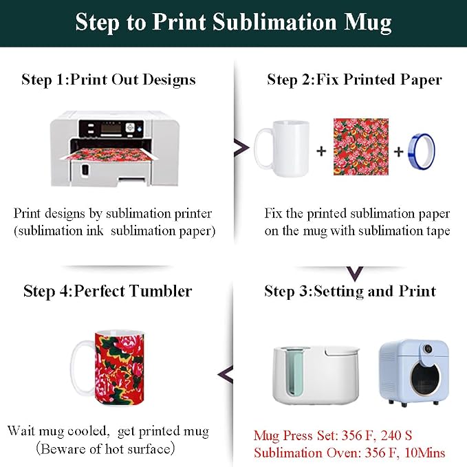 ABBSH Ceramic Sublimation Mugs, 11oz, 12Pack, Assorted Colors, Microwave Safe, Dishwasher Safe