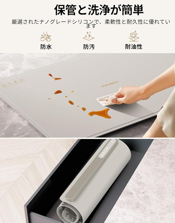 Warming Mat for Food (24"x16") - iTRUSOU 3-Year Classic Electric Warming Tray with 3-Level Temp Control, Rapid Heating 250W Energy-Saving - Rollable Large Food Warming Mat for Parties & Buffet