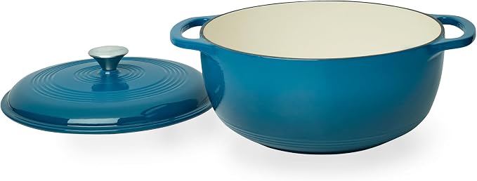 Mercer Culinary Enameled Cast Iron Round Dutch Oven, 6 qt., Turquoise