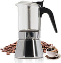 LAOION Stovetop Espresso Maker, 3Cup 160ml Moka Pot, Crystal Glass-top & Stainless Steel Coffee Maker Mocha Pot, Greca De Cafe, Cuban and Italian Coffee Maker for Cafetera Cubana