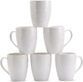 White Ceramic Coffee Mug Set of 6 – 12 oz Large Coffee Cups with Handles, Durable Porcelain Mugs for Coffee, Tea, Hot Chocolate & Milk – Microwave & Dishwasher Safe