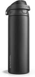 ENCOOL Leakproof Insulated Water Bottle with Straw Dual-Sip Water Bottle Bag-Safe Design for Work, Commute & Gym – Keeps Drinks Cold All Day, 32 oz, Jet Black