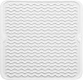 MicoYang Silicone Dish Drying Mat for Multiple Usage,Easy clean,Eco-friendly,Heat-resistant Silicone Mat for Kitchen Counter or Sink,Refrigerator or Drawer liner White M 12 inches x 12 inches
