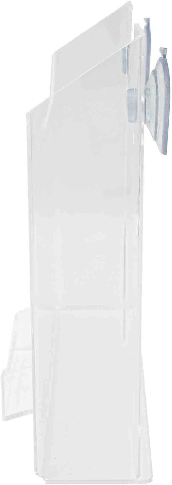 Marketing Holders 4 Pack Suction Cup Brochure Holder Window or Glass Wall Hanging Catalog Rack for 8.5" Flyers and 3.5" x 2" Business Cards for Offices Schools and Libraries