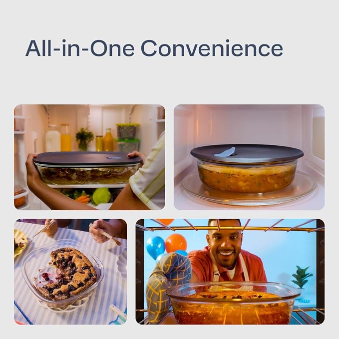Tupperware Voila Glass Square Food Storage – Baking Dish, 1.7 qt / 1.6 L