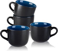 AmorArc 24 oz Soup Mugs with Handles, Jumbo Ceramic Bowls Mugs Set with handles for Coffee Cereal Cappuccino Snacks, Microwave&Dishwasher safe Soup Cups for Meal-Blue