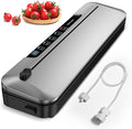 Vacuum Sealer Machine 75Kpa Precision Suction Power 6-in-1 Food Sealer with Digital Timer, Dry & Moist Food Modes, Compact Design with 10 Vacuum Bags & Built-in Cutter(Sliver)