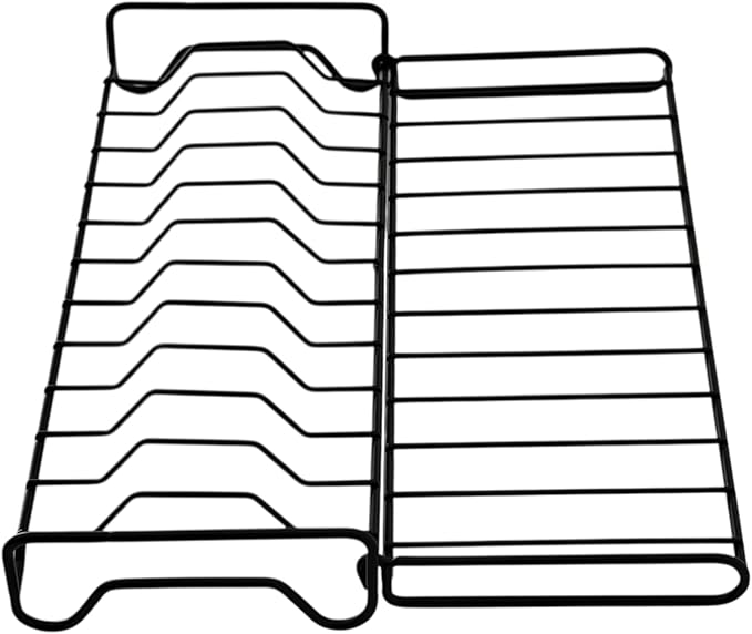 Stone Drying Mat + Foldable Black Metal Dish Rack – Complete 2-Tier Kitchen Drying System – Ultra Absorbent Dark Gray Mat for Plates, Glasses & Cutlery – Modern & Hygienic Counter Organizer - 24"x16"