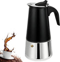 2 Cup Stovetop Espresso Maker Stainless Steel Moka Pot Stove Top Percolator Italian Coffee Makers Capable Mocha Greca Machine Cafe Classic Induction Cookers for Home and Camping 100ml 3.3oz