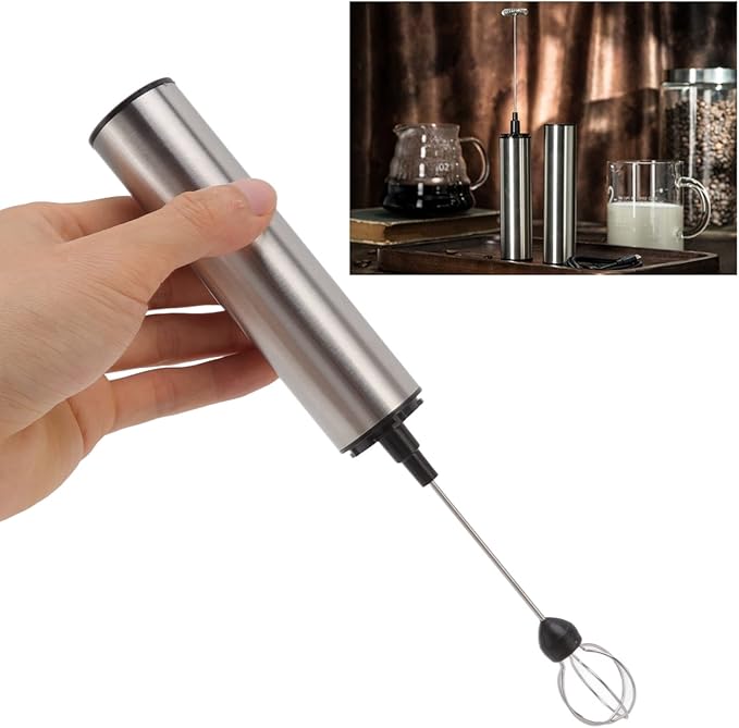 Electric Mini Blender Handheld Stainless Steel Milk Foamer, Detachable Wand for Home Kitchen - Rechargeable Battery, Easy to Clean, Ideal for Coffee and Milk Drinks