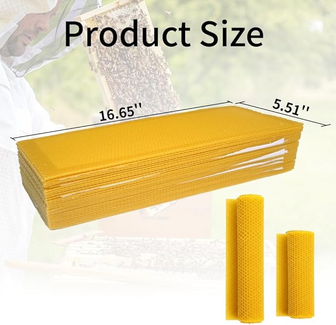 30pcs Beeswax Sheets for Candle Making, Ideal for Beekeeping and Candle DIY
