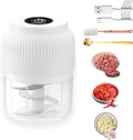 Electric Garlic Chopper, Mini Portable Veggie Chopper, Electric Onion Grinder with 6 Sharp Blade, Mini Food Processor with Container for Mashing Onion, Garlic, Chili, Ginger (1PC*White)