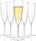 WDF 36PCS Clear Champagne Flutes Plastic - 6 OZ Clear Disposable Champagne Flutes Party Supplies for Wedding/Birthday/Parties/Graduation