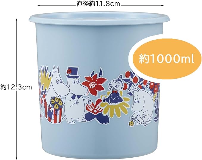 Skater SOT10-A One-Touch Seal Container, Large, 33.8 fl oz (1,000 ml), Sealed Container, Storage Container, Moomin