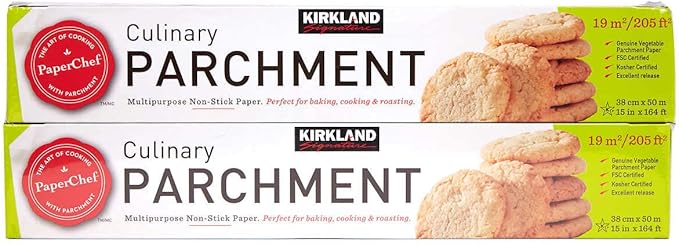 Kirkland Signature, Parchment Paper 2-pack Great For: Baking, Lining, Boiling, Sushi Rolling, Oven Cooking, Food Preparation