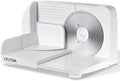 OSTBA Foldable Electric Food Slicer, Adjustable Thickness 0–15mm, 6.7” Stainless Steel Blade, 150W Motor, Portable & Easy-to-Clean Meat, Cheese, Bread, and Vegetable Slicer for Home Kitchen, White
