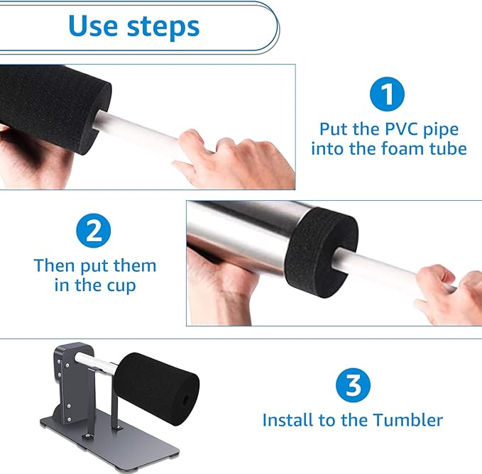 LANIAKEA Cup Turner Foam, 12PCS Cup Turner Foam Inserts Fit 10oz-40oz Tumbler Crafting, Black Tumbler Turner Inserts for 3/4 Inch PVC Pipe