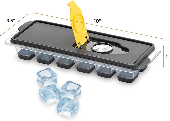 Superio Ice Cube Tray, Silicone Ice Cube Molds with Lid for Freezer, Ice Cubes for Whiskey, Cocktails, Juice (2 Pack)