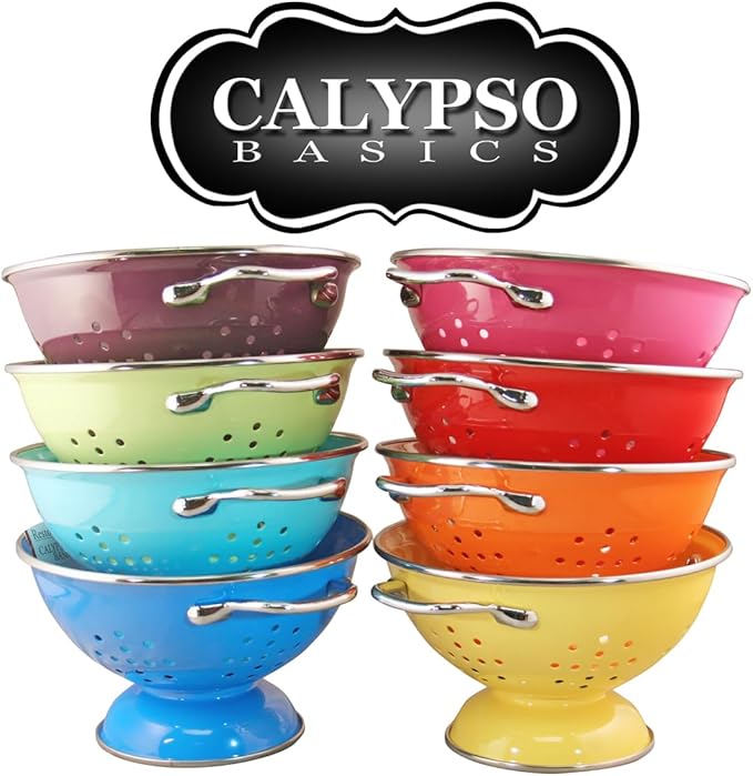Calypso Basics by Reston Lloyd Powder Coated Enameled Colander, 1 Quart, Orange,18500