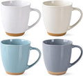 AmorArc 12oz Coffee Mugs, Ceramic Coffee Mugs set of 4 for Man, Woman, Dad, Mom, Modern Coffee Mugs with handle for Latte/Cappuccino/Milk/Cocoa. Dishwasher&Microwave Safe,Multi-Color
