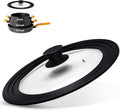 Ydeapi Universal Lid for Pots, Pans and Skillets, Pot Lid With Heat Resistant Silicone Rim and Tempered Glass, Fits 8", 8.5", 9.5" Diameter Pots and Pans