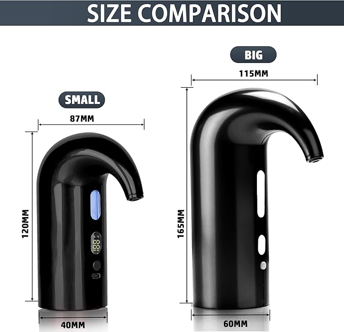 Electric Wine Aerator, Electric Wine Decanter and One Touch Wine Decanter Pourer for Red and White,Smart Wine Aerator and Dispenser with Type C Rechargeable