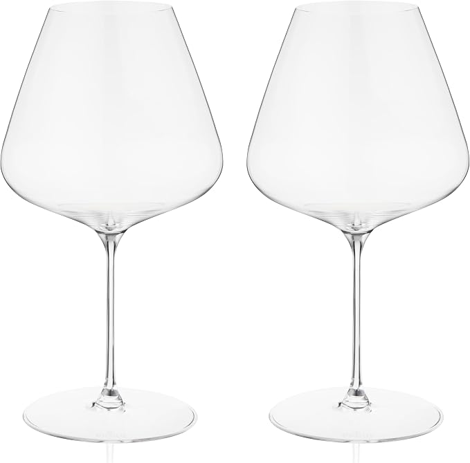 Spiegelau Definition Burgundy Wine Glasses Set of 2 – Large Bowl Red Wine Glasses for Pinot Noir & Burgundy – Lead-Free Crystal Stemware for Home Bar & Entertaining