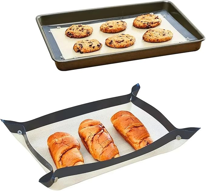 Silicone Baking Mat Non Stick Leakproof Cookie Tray Heat Resistant Oven Liner Kitchen Tool(BLACK-1PCS)