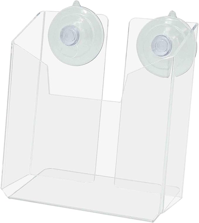 Marketing Holders 6 Pack Suction Cup Brochure Holder for 4" Wide Postcards Clear Acrylic Window or Glass Wall Mount Literature Display for Reception Areas Offices and Libraries