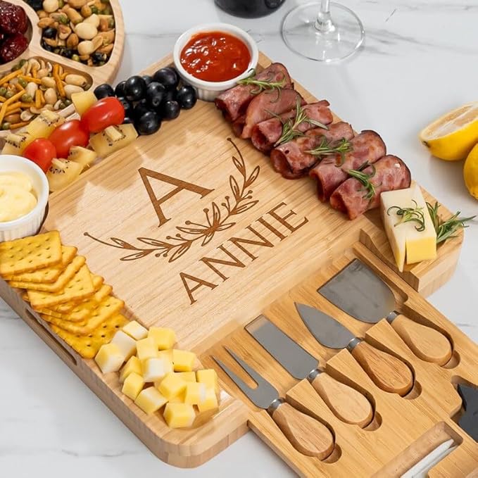 Personalized New Home Charcuterie Board, House Warming Cheese Board Gift Set - First Home Gifts, House Warming Gifts for Couple