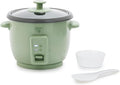 GreenLife Rice Cooker with Removable PFAS-Free Ceramic Nonstick Pot, 3-Cups Uncooked/6-Cups Cooked, Grains & Oatmeal Multicooker, Compact One-Switch Design, Auto Keep Warm, Easy Clean, Sage Green