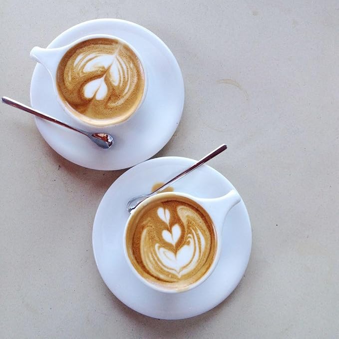 notNeutral Lino Porcelain Cup & Saucer Double Cappuccino 6 oz (White, 6 oz, 4)