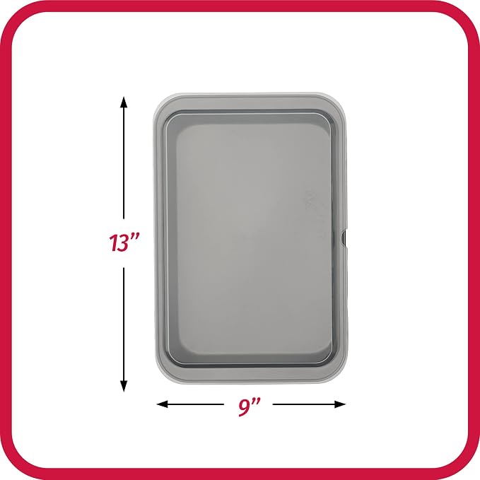 GoodCook Set of 2 Nonstick Steel 13" x 9" Cake Baking Pans with Covers,Gray,(Pack of 6)