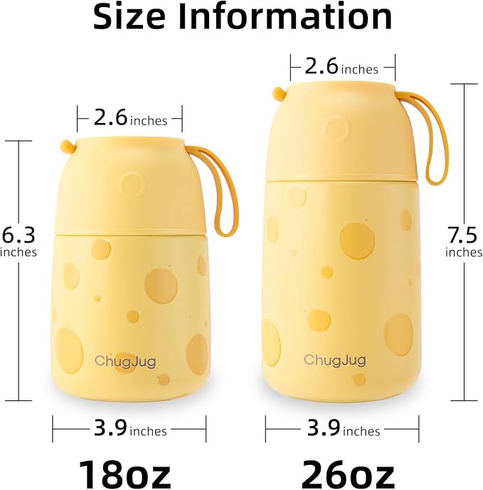 2 Pack Insulated Food Jar Set, 26oz & 18oz Stainless Steel Vacuum Insulated Soup Containers for Hot Food, Leak-Proof Thermal Food Jars with Spoons, Cute Stylish Design for School, Work & Travel