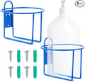 Hicarer 2 Pcs One Gallon Jug Storage Rack Wall Mounted Heavy Duty Steel Wall Rack for 1 Gallon Bottle Round Water Jug Holder with Hardware Hand Sanitizer 6-3/4" W x 5" H x 6-1/2" D (Blue)
