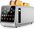 4 Slice Long Slot Toaster with Digital Touchscreen, 6 Shade Settings with Countdown Timer, Wide 1.5" Slots for Thick Bread & Bagels, Defrost, Reheat & Single-Slice Modes for Family Breakfast