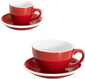 Loveramics Set of 1 x 300ml Latte Art Cup Saucer + 1 x 80ml Espresso Cup Saucer (Red)
