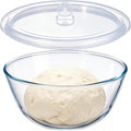 E-far Glass Mixing Bowl with Airtight Lid, 4.8QT Large Clear Glass Bowl for Salad, Sourdough Bread Making, Prep, Serving, Storage, Non-toxic & Leak-proof, Microwave, Dishwasher, Oven & Fridge Safe