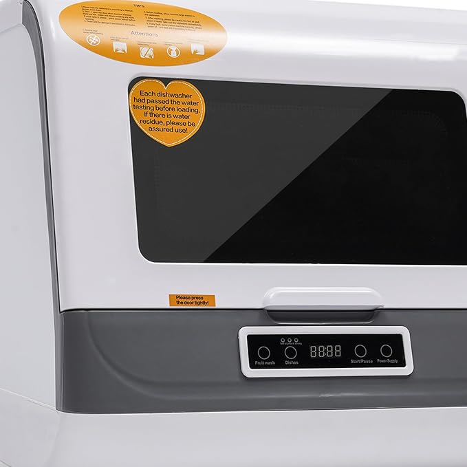 Portable Countertop Dishwasher 1200W 110V Compact Dishwasher,3 Washing Programs,360° Rotating Spray,75°C Hot Air Drying,Automatic Mini Dish Washing Machine for House,Dorm,Apartment,RV