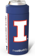 Frost Buddy NCAA Universal Buddy - Fits all - Stainless Steel Can Cooler for 12 oz & 16 oz Regular or Slim Cans & Bottles - Stainless Steel (Illinois Fighting Illini)