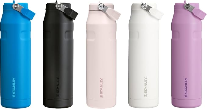 Stanley Flip Straw 2.0 Stainless Steel Water Bottle with Straw 1.06L – 15 Hours Cold – 3 Days Ice Cream – Stainless Steel – BPA Free – Leak Proof – Dishwasher Safe – Cobalt Chartreuse