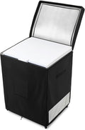 Deep Freezer Covers for Outside,Heavy Duty 600D Durable Chest Freezer Cover Waterproof,Outdoor Freezer Covers for Outside 5.0 Cubic Feet Chest Freezer,Top with Zipper to Open(28"W x 23"D x 34"H,Black)