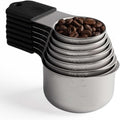 Magnetic Measuring Cups Set Stainless Steel Heavy Duty Metal Measuring Cups for Dry and Liquid Ingredients (black)
