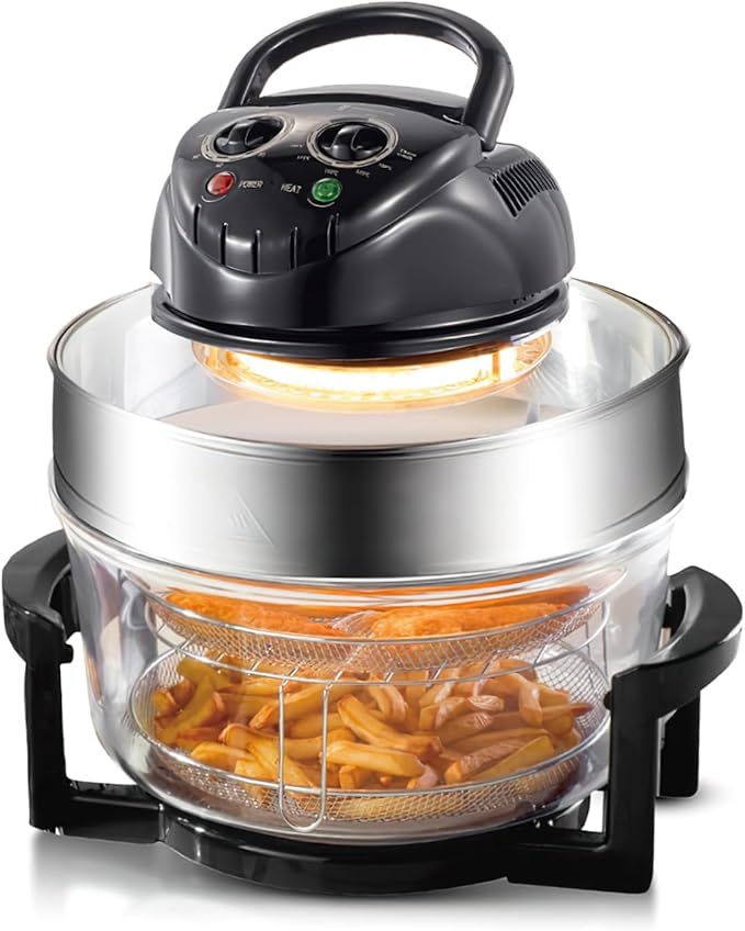 20L 8-in-1 Turbine light wave oven，glass air fryer, 360 ° circulating heating, high-precision glass body, healthy kitchen baking, toaster, broiler, toaster, steamer, and grill (8)