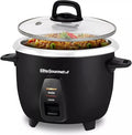 Elite Gourmet ERC2010B Electric Rice Cooker with Stainless Steel Inner Pot Makes Soups, Stews, Porridge's, Grains and Cereals, 10 cups cooked (5 Cups uncooked), Black