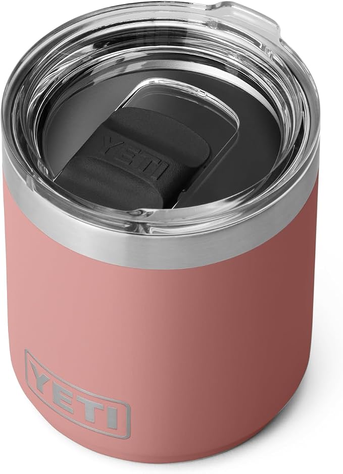 YETI Rambler 10 oz Stackable Lowball 2.0, Vacuum Insulated, Stainless Steel with MagSlider Lid, Sandstone Pink